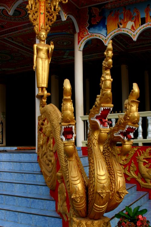 Многоголовый Змей. Комплекс буддийских храмов национального музея. Лаос (фото Лимарева В.Н.)